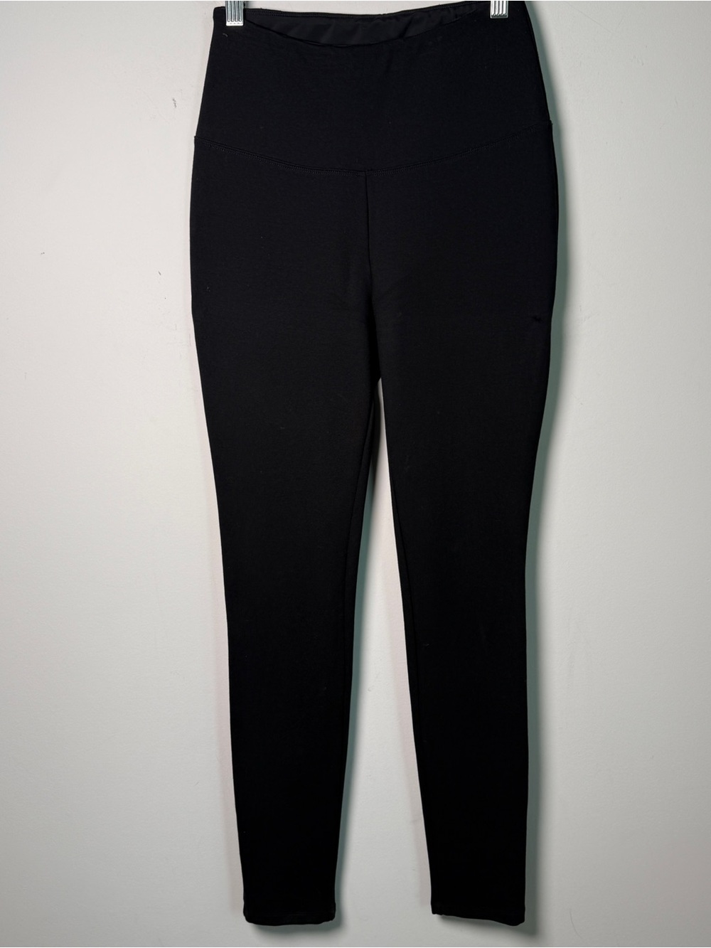 Marla Wynne High Rise Pull-On Skinny Viscose Pants Ponte Stretch Black (XS)